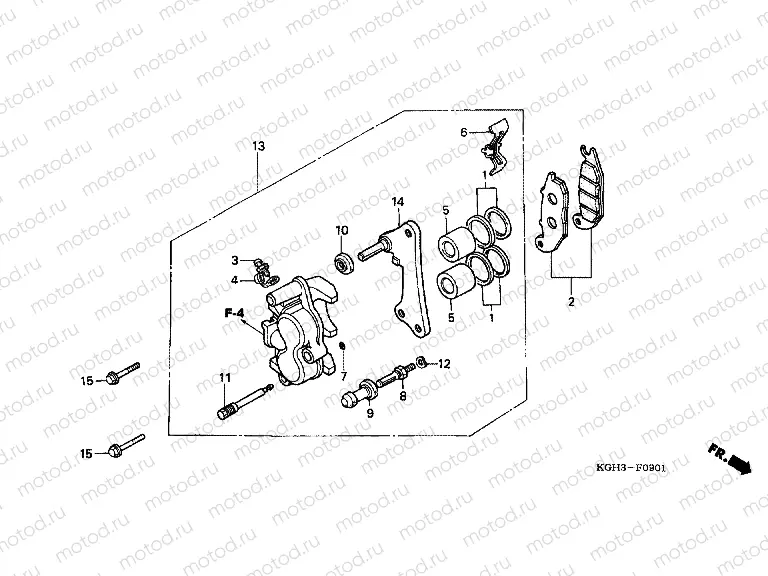 F-9-1 FRONT BRAKE CALIPER (FS1253 / 4/5/6/8)