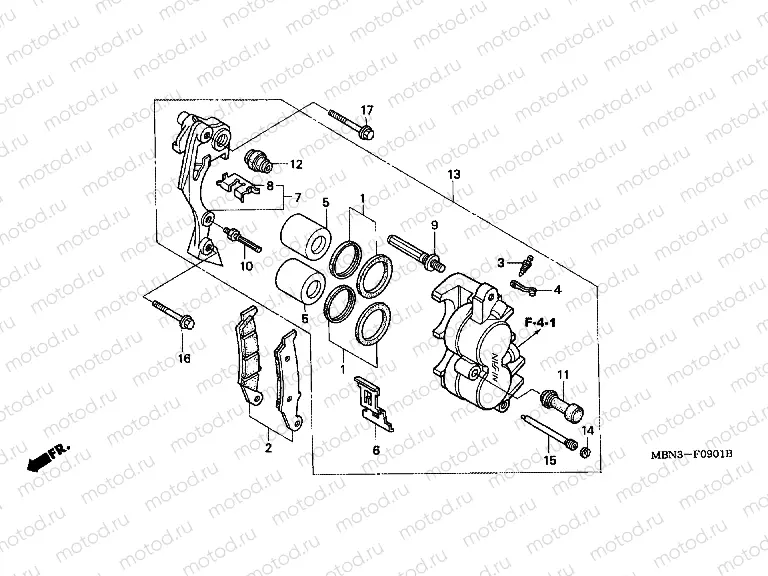 F-9-1 FRONT BRAKE CALIPER (U)