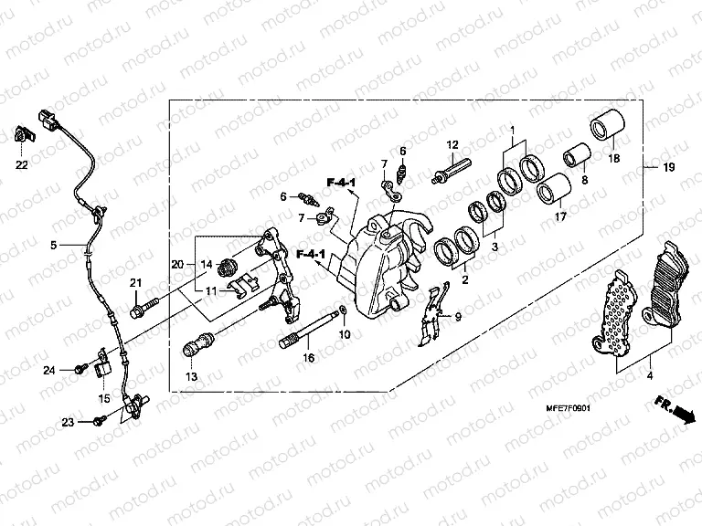 F-9-1 FRONT BRAKE CALIPER (VT750C2S)