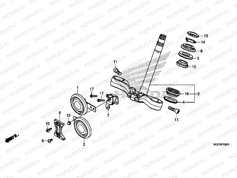 F-9-1 STEERING STEM (CB1100CA / CAD / NA / NAD)