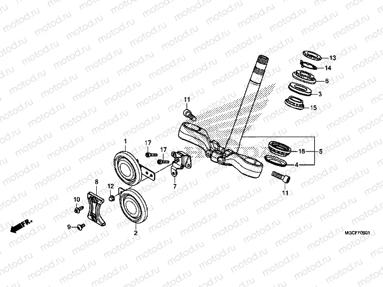 F-9-1 STEERING STEM (CB1100CA/NA/NAD)