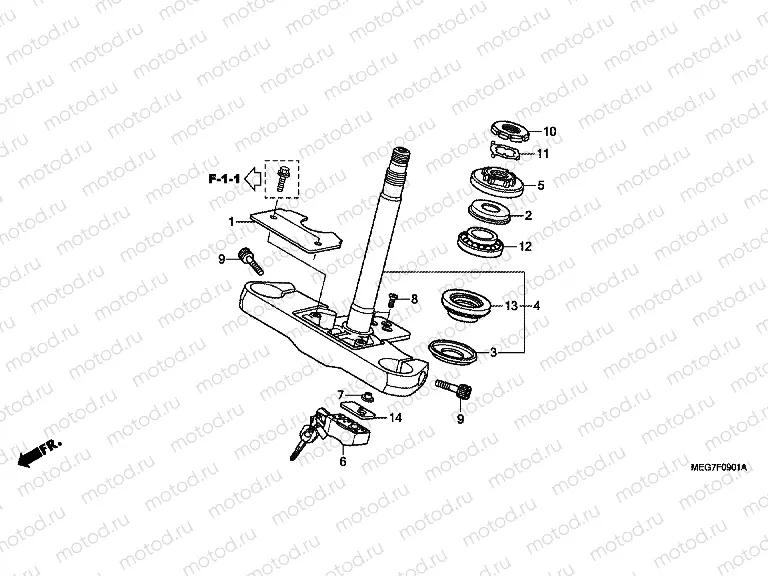 F-9-1 STEERING WHEEL (VT750C2S / S)