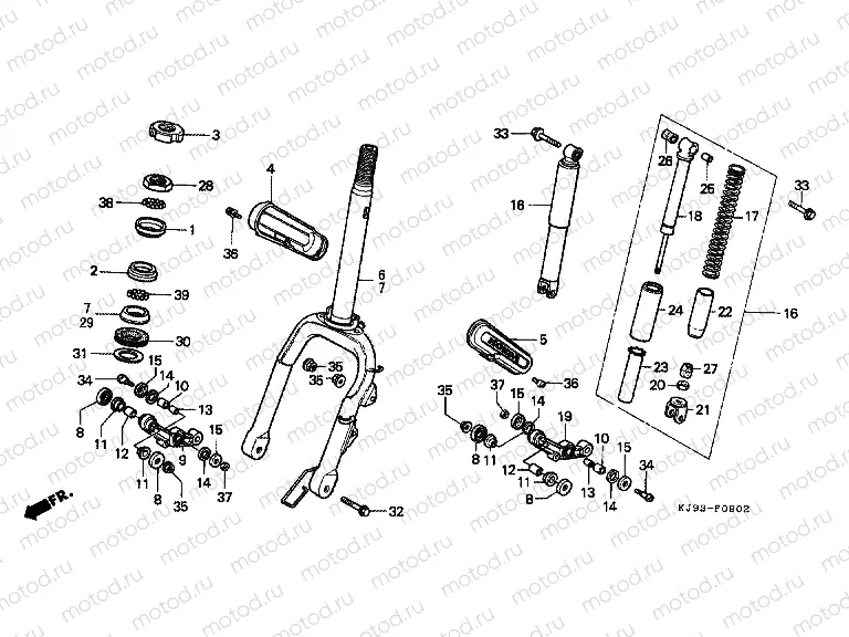 F-9-2 FRONT FORK (CH125J / L / M / N / P / R)