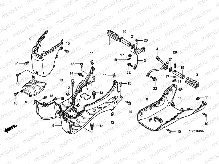 F-9 FLOOR FOOTREST / REAR FOOTREST
