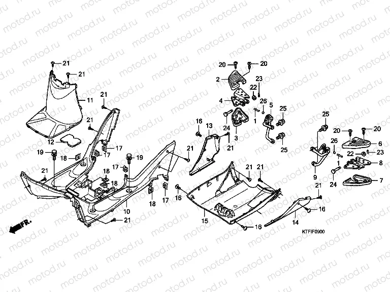 F-9 FLOOR PANEL / REAR FOOTREST