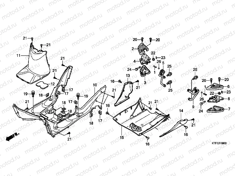 F-9 FLOOR PANEL / REAR FOOTREST