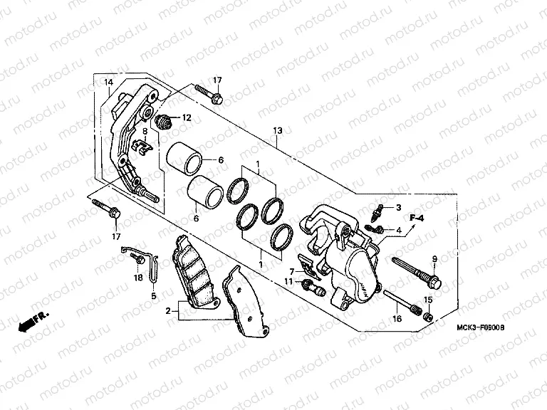 F-9 FRONT BRAKE CALIPER