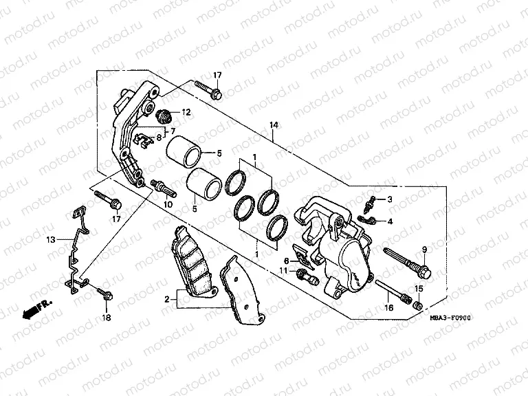 F-9 FRONT BRAKE CALIPER