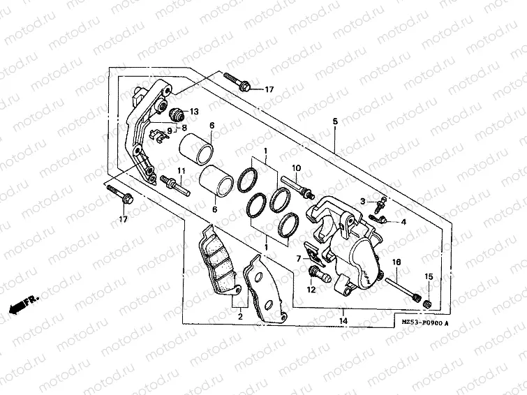 F-9 FRONT BRAKE CALIPER