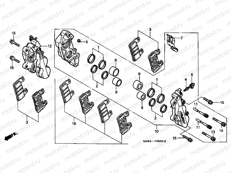 F-9 FRONT BRAKE CALIPER