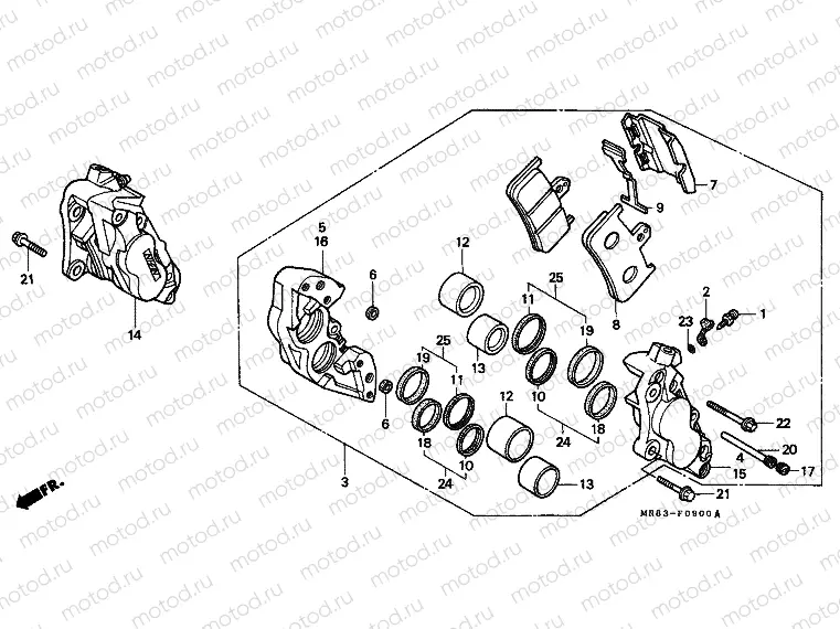 F-9 FRONT BRAKE CALIPER