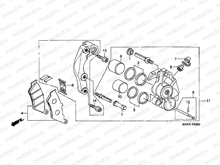 F-9 FRONT BRAKE CALIPER