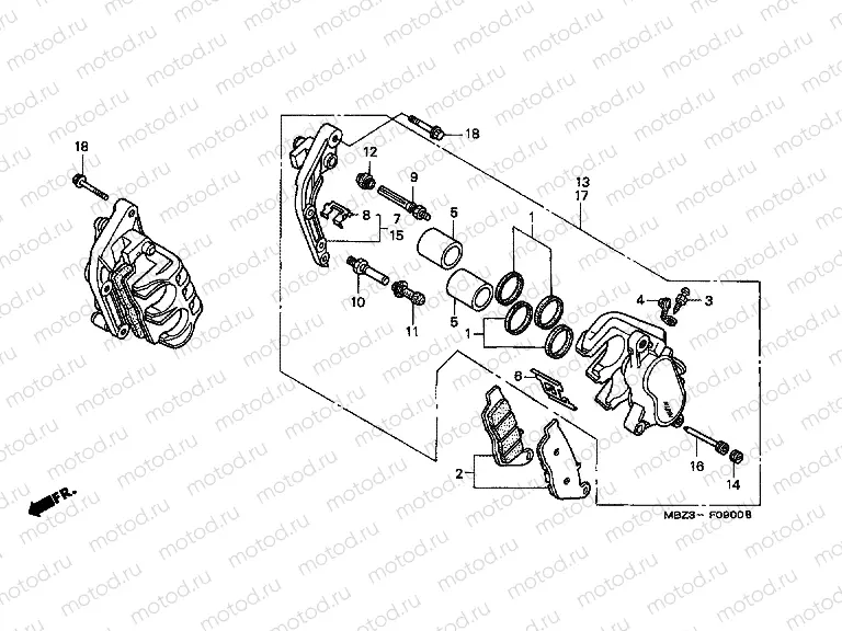 F-9 FRONT BRAKE CALIPER