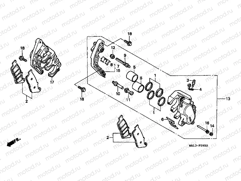 F-9 FRONT BRAKE CALIPER