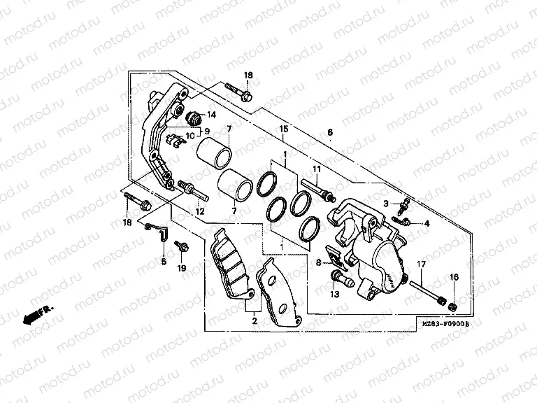 F-9 FRONT BRAKE CALIPER