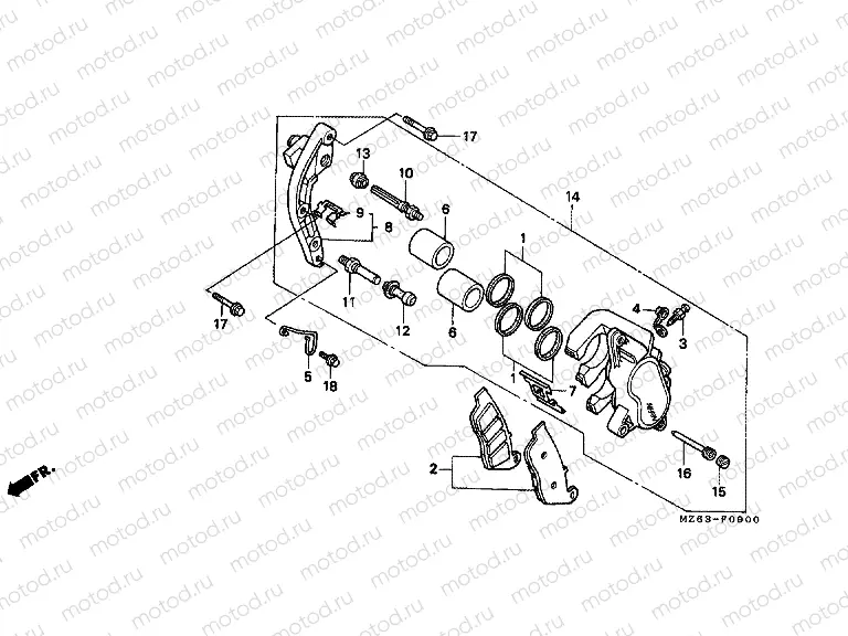 F-9 FRONT BRAKE CALIPER