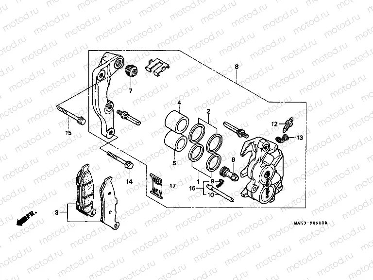 F-9 FRONT BRAKE CALIPER
