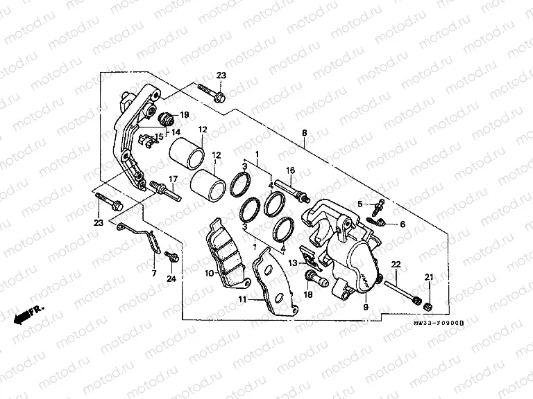 F-9 FRONT BRAKE CALIPER (CB750)