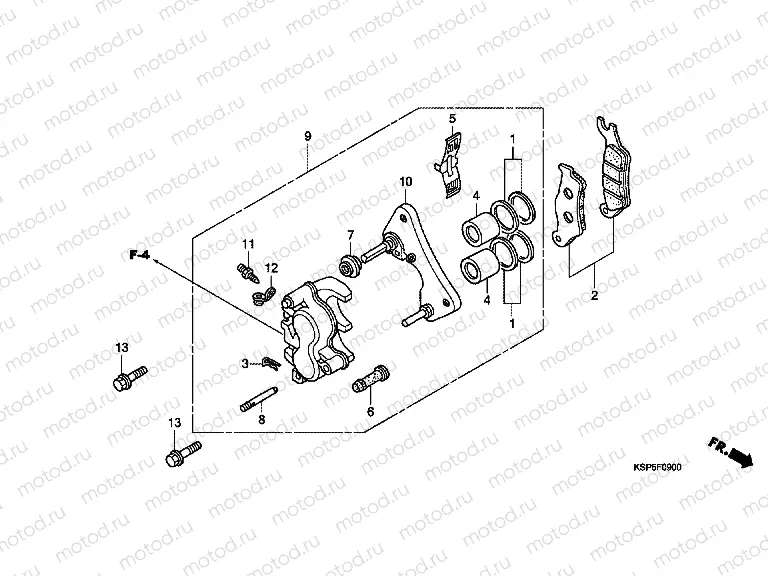 F-9 FRONT BRAKE CALIPER (CBF150MB)