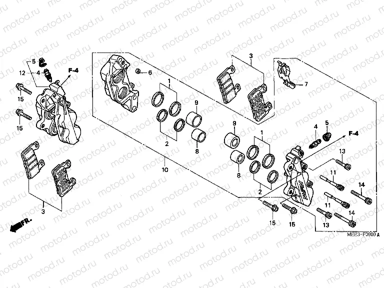F-9 FRONT BRAKE CALIPER (CBR600RR3 / 4)