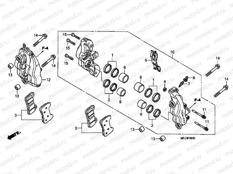 F-9 FRONT BRAKE CALIPER (CBR600RR7 / 8)