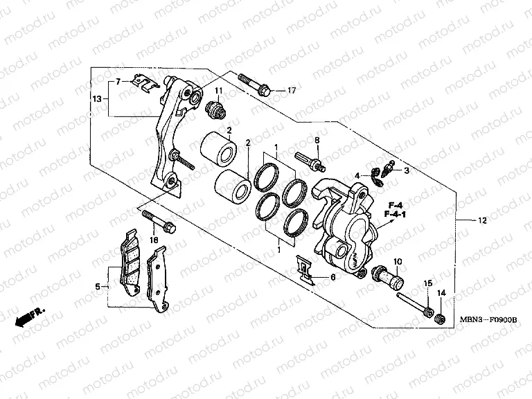 F-9 FRONT BRAKE CALIPER (CM / DK / ED)