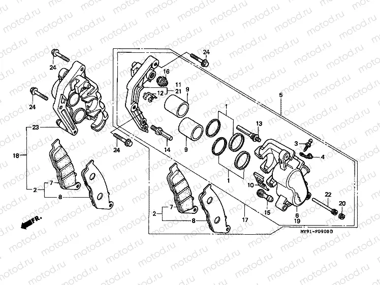 F-9 FRONT BRAKE CALIPER (F2N/F2R/F2S/F2T/F3S)
