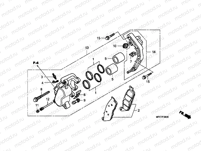 F-9 FRONT BRAKE CALIPER (VT750C2 / C2F / C2B)