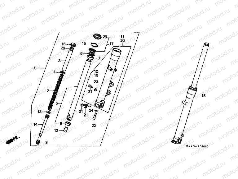 F-9 FRONT FORK (VT1100C)