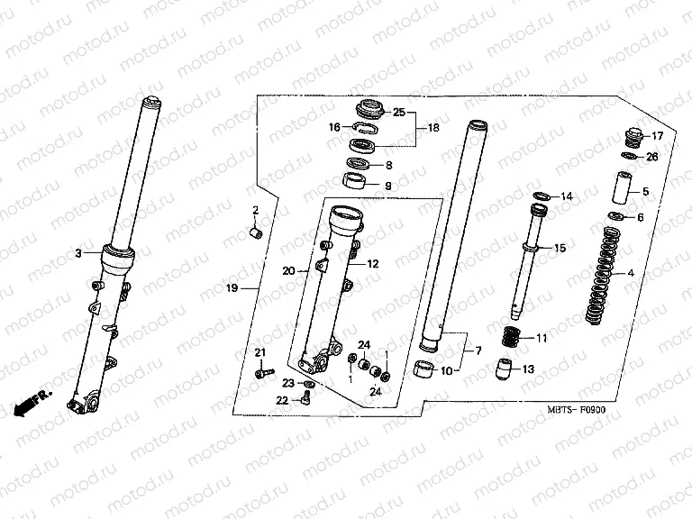 F-9 FRONT FORK (XL1000V)