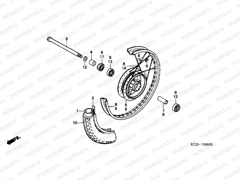 F-9 FRONT WHEEL (E / ED / F / G / SD / SW)