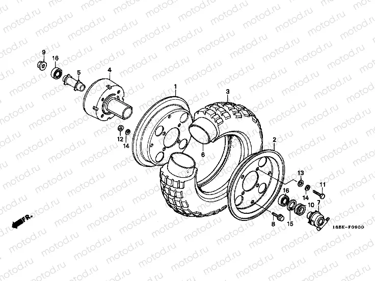 F-9 FRONT WHEEL (Z50JK / JIIK / JIIIL / JM)