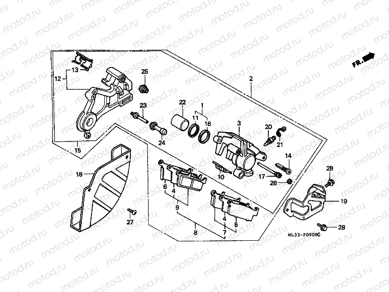 F-9 REAR BRAKE CALIPER