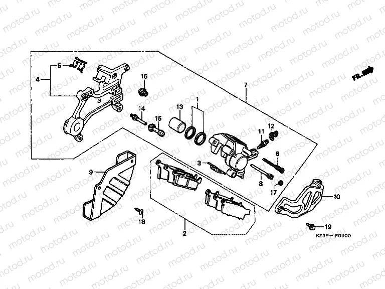 F-9 REAR BRAKE CALIPER