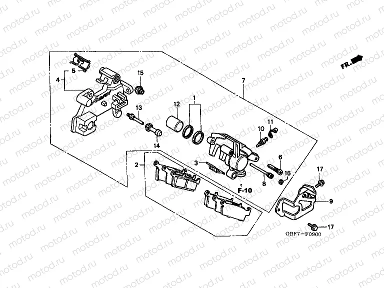 F-9 REAR BRAKE CALIPER