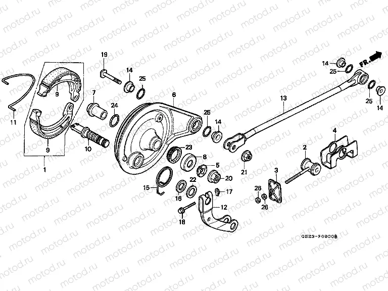 F-9 REAR BRAKE PANEL (CR80RL / RM)