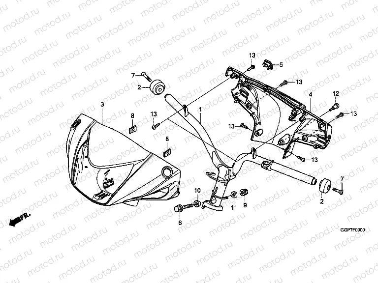 F-9 TIE ROD TUBE / HANDLE COVER (NSC50 / MPD / WH)