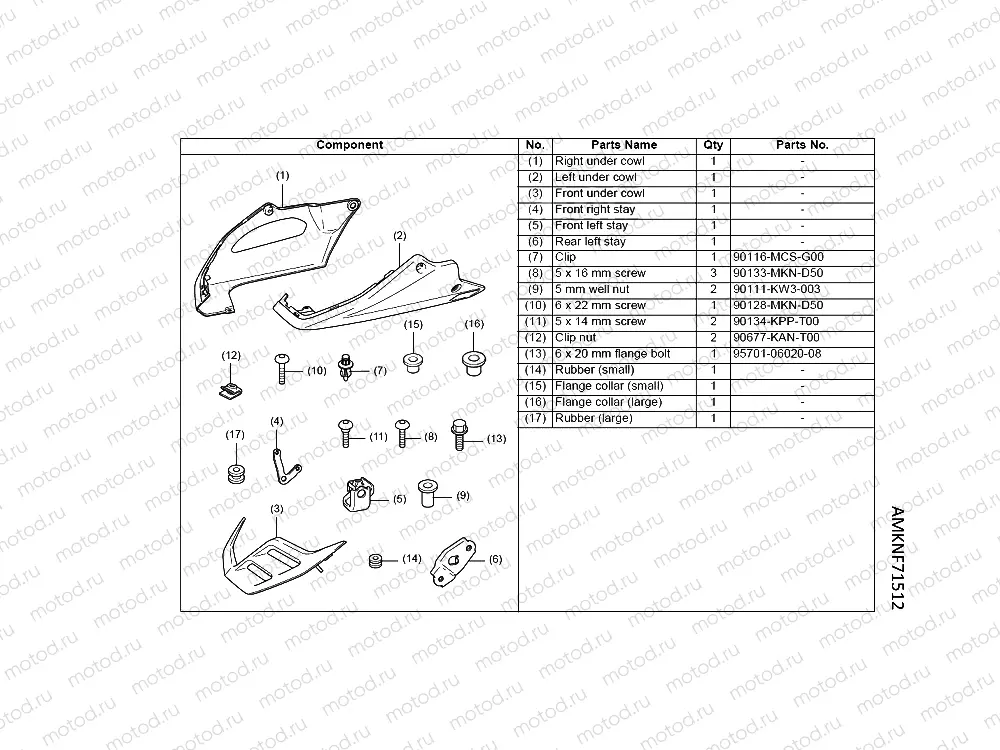 F71-21-52 KIT,UNDER COWL *NH436M*