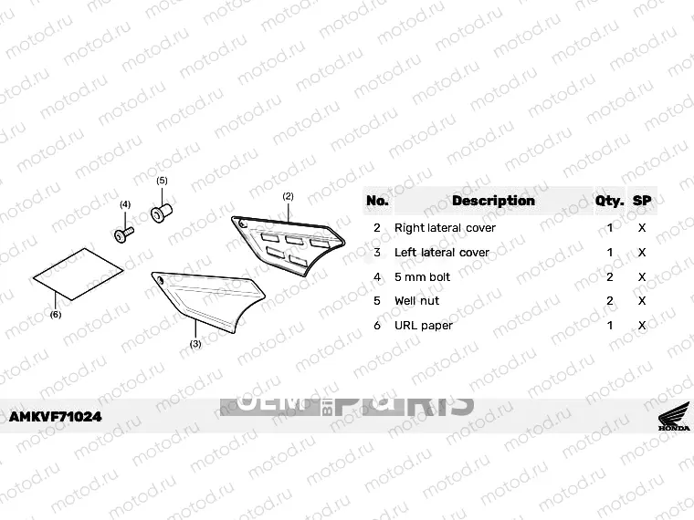 F71-23-04 KIT,LATERAL COVER