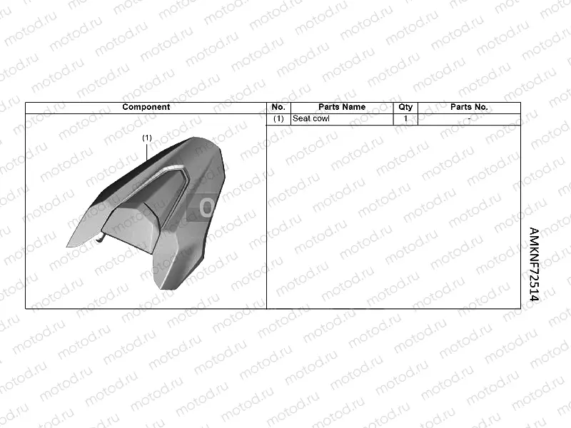 F72-21-54 KIT,SEAT COWL *NH436M*