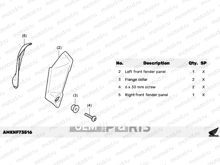 F73-21-56 KIT,FR FENDER PANEL