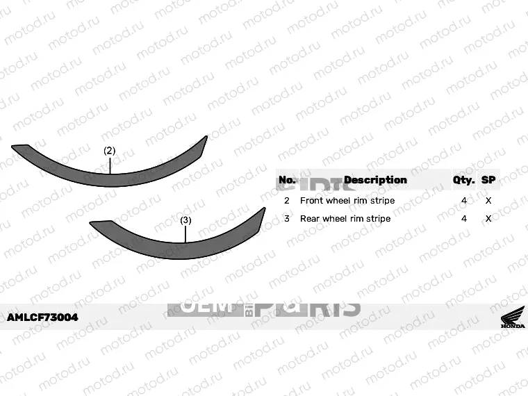 F73-23-04 WHEEL STRIPE ROSS WHITE (TRICOLOR)