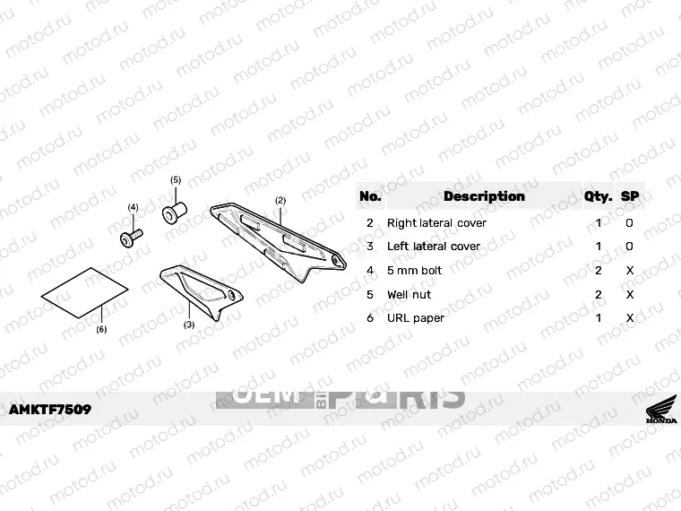 F75-21-09 KIT,LATERAL COVER