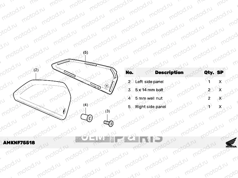 F75-21-58 KIT,SIDE COVER PANEL