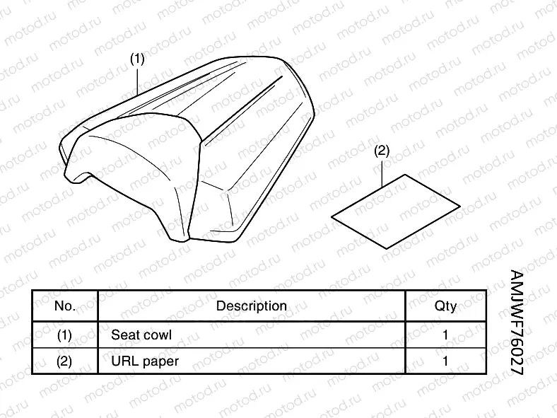 F76-21-07 KIT,SEAT COWL NH436M