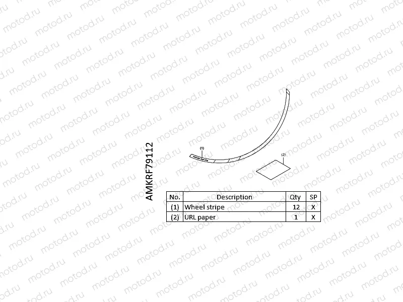 F79-22-12 WHEEL STRIPE SET TRICOLOUR NH1