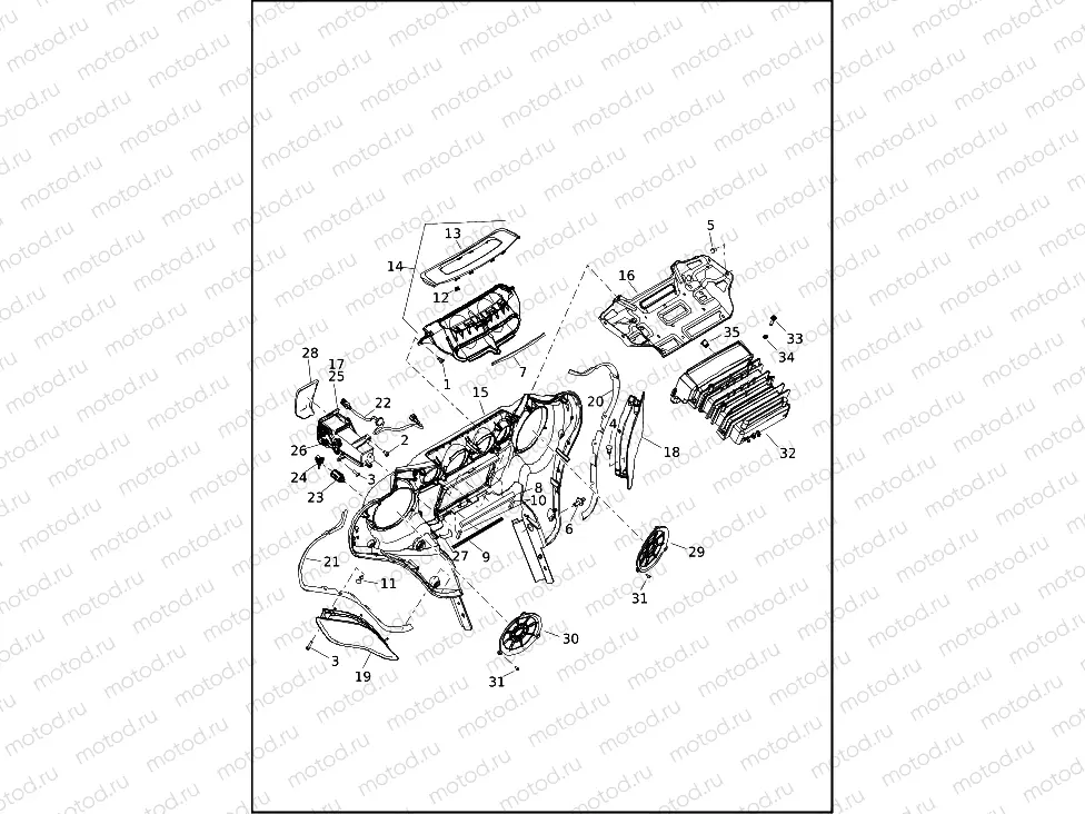 FAIRING, INNER - FLHT, FLHTK, FLHX, FLHXS AND FLH(2 OF 3)