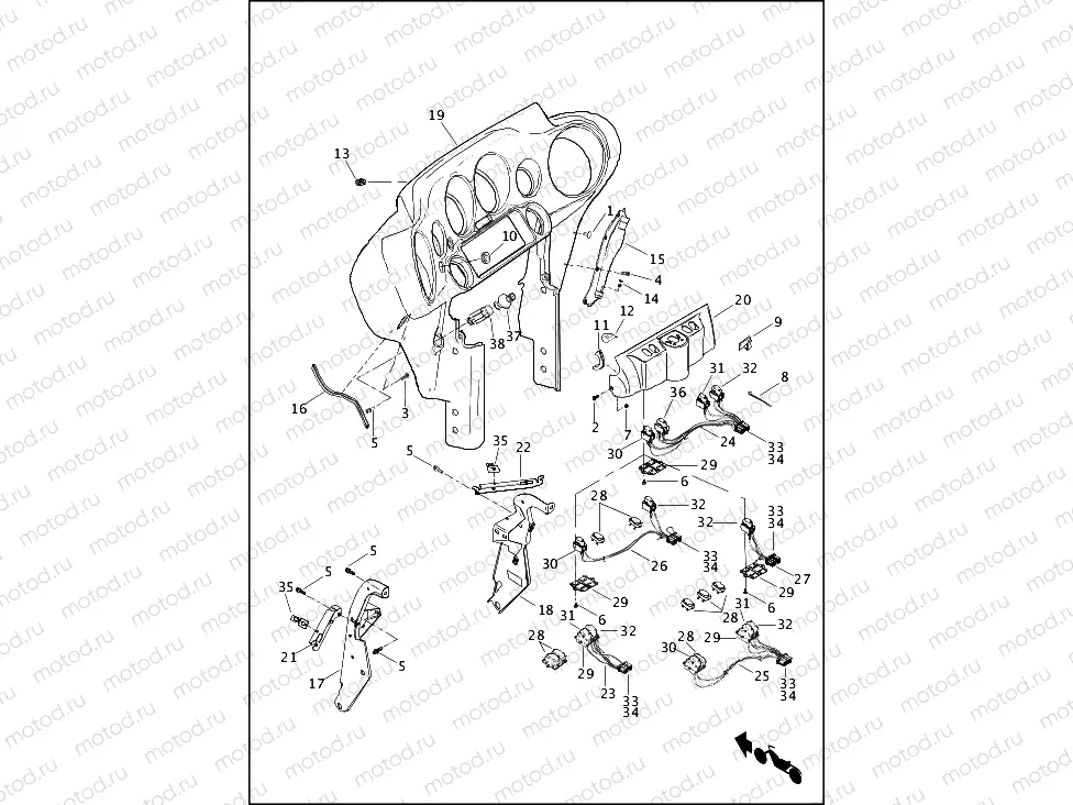 FAIRING, INNER - FLHTC, FLHTCU, FLHTK & FLHX (1 OF 2)