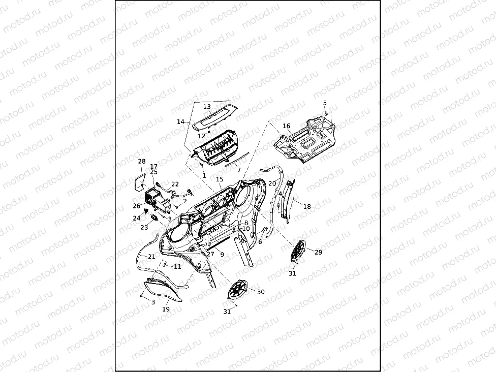 FAIRING, INNER - FLHTK, FLHX, FLHXS AND FLHXST (1 OF 3)