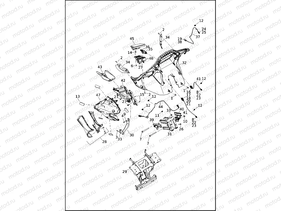 FAIRING, INNER - FLTRK, FLTRX, FLTRXS AND FLTRXST (1 OF 2)